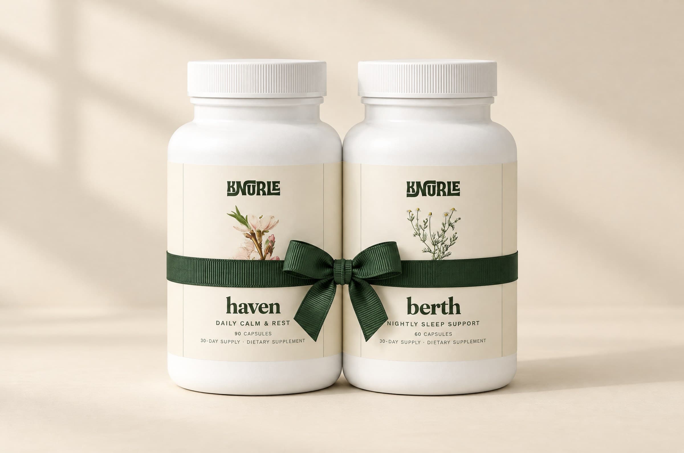 Haven and Berth tied together with a green ribbon